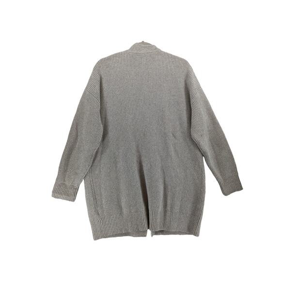 Gap Cardigan Sweater Medium Beige Open Front Ribbed Knit Layering Career Staple - Picture 9 of 9